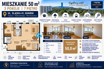 mieszkanie na sprzedaż 50m2 mieszkanie Gdańsk, Przymorze Małe, Śląska