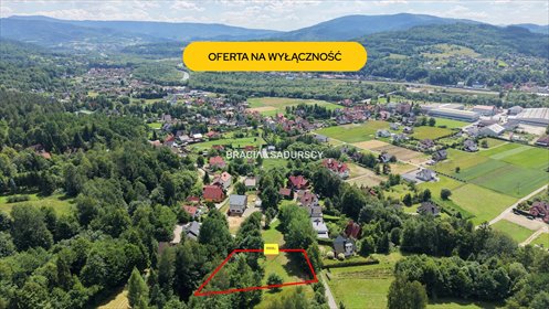 Widokowa działka budowlana 14 arów w Pcim. działka Pcim, Pcim