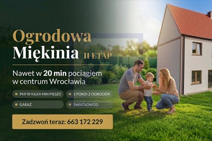 Przestronny dom 128 m² z garażem i biurami w Miękini dom Miękinia, Osiedlowa