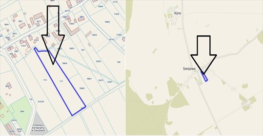Działka rolna 11 900 m² w Sierpowie - grunt orny, klasy RIIIa i RV działka Sierpowo
