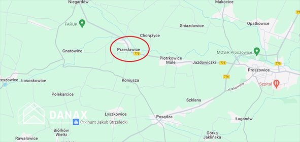 Działka 3,28 ha z mediami, bud.-rolna, Przesławice działka Przesławice