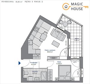 Mieszkanie dwupokojowe na sprzedaż Gdynia, Dąbrowa, Rdestowa 41m2 Foto 6