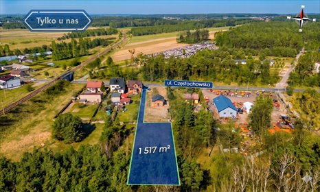 działka na sprzedaż 1517m2 działka Panki, Częstochowska