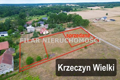działka na sprzedaż 2437m2 działka Krzeczyn Wielki