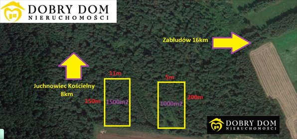 Do sprzedania dwie leśne działki w Klewinowie 1500 i 1000 m² działka Klewinowo