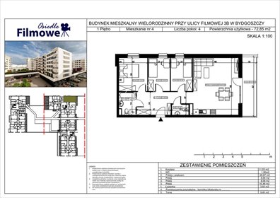 mieszkanie na sprzedaż 73m2 mieszkanie Bydgoszcz, Bartodzieje Małe, Filmowa