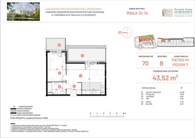 mieszkanie na sprzedaż 44m2 mieszkanie Bydgoszcz, Fordońska
