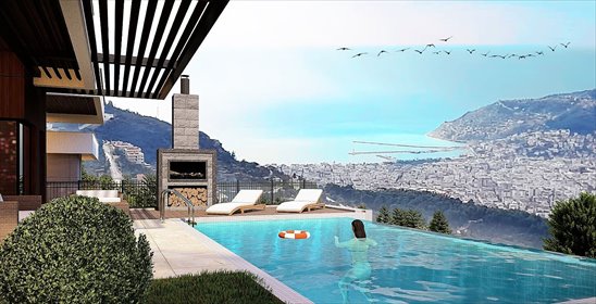 Luksusowe domy z basenem i panoramicznym widokiem na morze dom Alanya, Bektaş, Alanya, Antalya