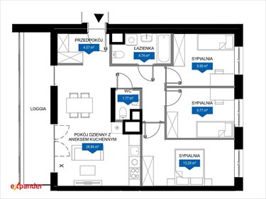 Polecam przestronne 4-pokojowe mieszkanie 72,61 m² w Łodzi mieszkanie Łódź, Łódź-Śródmieście, Wojciecha Hasa
