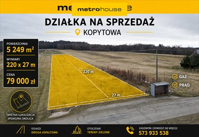 Działka 52,49 ara z warunkami zabudowy w Kopytowej działka Kopytowa