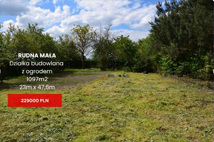 działka na sprzedaż 1097m2 działka Rudna Mała
