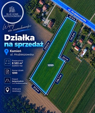 Działka 8 503 m² z zabudową zagrodową polecam działka Kamień, Hrubieszowska