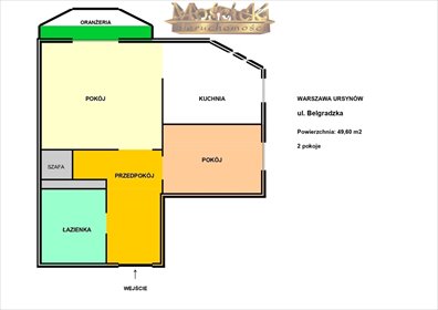 Przestronne 2-pokojowe mieszkanie z balkonem na Ursynowie mieszkanie Warszawa, Ursynów, Natolin, Belgradzka