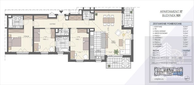 mieszkanie na sprzedaż 115m2 mieszkanie Szczecin, Warszewo