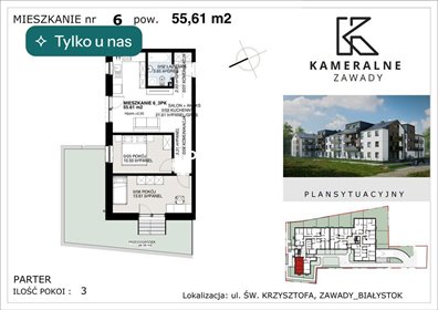 Sprzedam nowoczesne 3-pokojowe mieszkanie z ogródkiem w Zawadach mieszkanie Białystok, Zawady