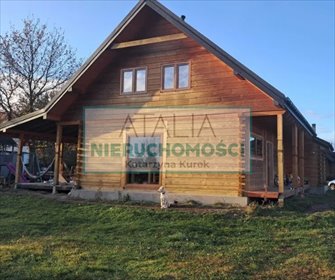 Dom z bala świerkowego 127 m2, ogrzewanie podłogowe dom Chylice