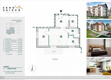 mieszkanie na sprzedaż 49m2 mieszkanie Morąg, Żeromskiego