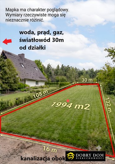 Polecam działkę 1994 m² z mediami i szerokim frontem działka Porosły