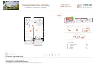 mieszkanie na sprzedaż 37m2 mieszkanie Bydgoszcz, Fordońska