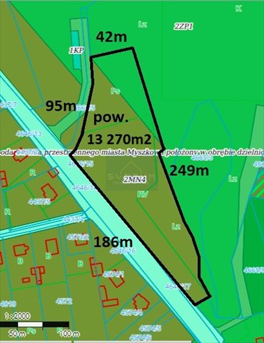 działka na sprzedaż 13270m2 działka Myszków, Słowackiego