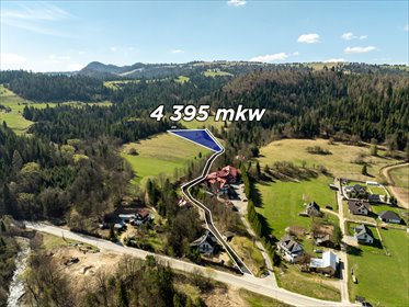 Działka 4395 m² z panoramicznym widokiem na Trzy Korony działka Szlachtowa, Cieśliska