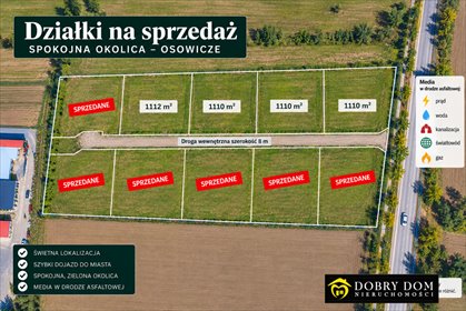 działka na sprzedaż 1110m2 działka Osowicze
