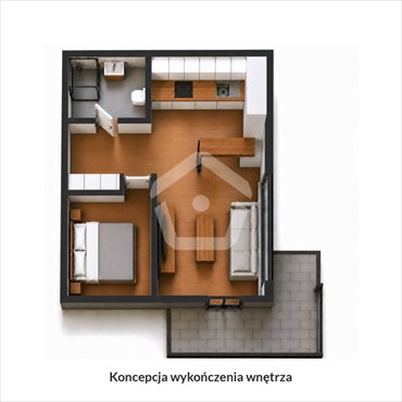 Polecam 2-pokojowe mieszkanie 31,9 m² z tarasem w Rzeszowie mieszkanie Rzeszów, Załęże, hr. Alfreda Potockiego