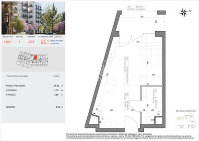 Atrakcyjne 29,69 m2 w Bocianowie – idealne dla singla mieszkanie Bydgoszcz, Bocianowo, Pomorska