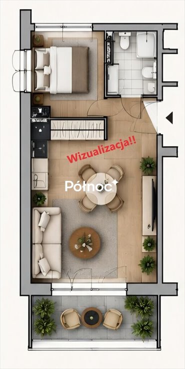 Małe mieszkanie z dużym balkonem na Węglinku. mieszkanie Lublin, Węglin Południowy, Koralowa