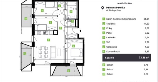 mieszkanie na sprzedaż 73m2 mieszkanie Częstochowa, Małopolska