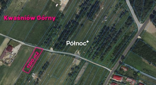 działka na sprzedaż 1100m2 działka Kwaśniów Górny