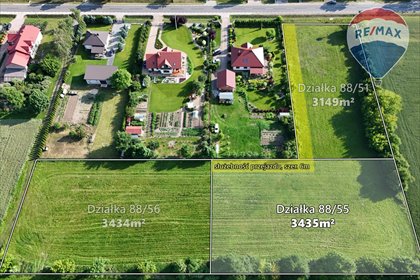 Na sprzedaż działka 3435 m² z widokiem na pola w Łaziskach działka Łaziska
