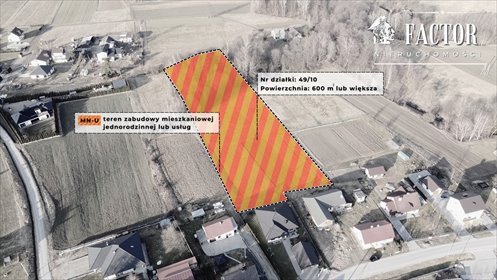 działka na sprzedaż 600m2 działka Gorlice, Graniczna