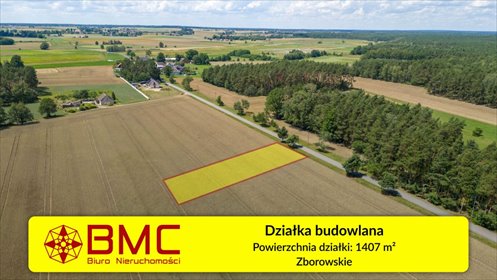 działka na sprzedaż 1407m2 działka Zborowskie, Dolna