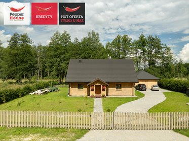Polecam dom z bali 180 m² z tarasem i ogrodem w Budy Michałowskie dom Budy Michałowskie, Zachodzącego Słońca