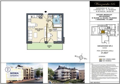 mieszkanie na sprzedaż 31m2 mieszkanie Łomża, Ogrodowa