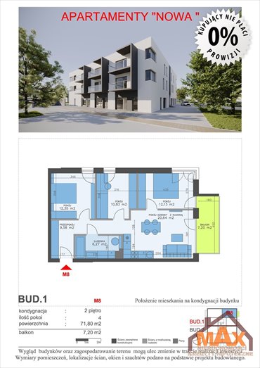 mieszkanie na sprzedaż 72m2 mieszkanie Tychy, Żwaków