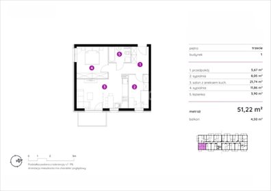 mieszkanie na sprzedaż 51m2 mieszkanie Gdańsk, Orunia Górna, Borkowska