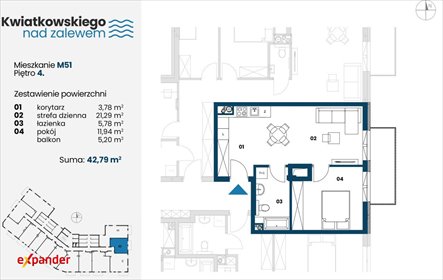 mieszkanie na sprzedaż 43m2 mieszkanie Nowa Dęba, Eugeniusza Kwiatkowskiego