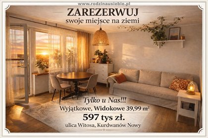 mieszkanie na sprzedaż 40m2 mieszkanie Kraków, Podgórze Duchackie, Kurdwanów, Wincentego Witosa