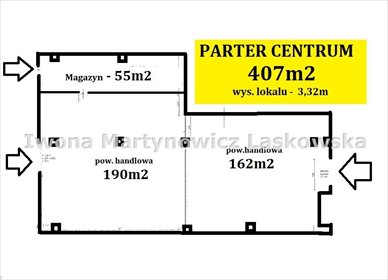Lokal handlowo-usługowy 407 m² w centrum Lubina - parking lokal użytkowy Lubin, Centrum
