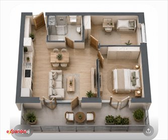 Nowoczesne 3-pokojowe mieszkanie 46,1 m² z tarasem - polecam! mieszkanie Poznań, Morasko-Radojewo, Morasko