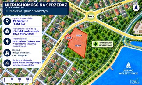 Działka 11 640 m² z potencjałem zabudowy - Wolsztyn działka Wolsztyn, Niałecka