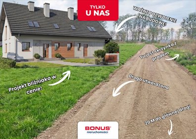 Działka 1060 m² z projektem bliźniaka i dostępem od drogi działka Rurzyca
