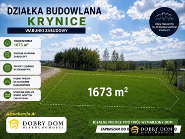 Działka z widokiem na Białystok i warunkami zabudowy. działka Krynice