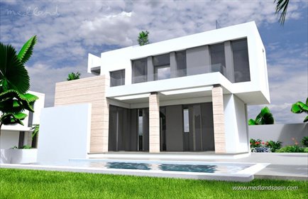 Nowoczesne wille z basenem i 3 sypialniami w Torrevieja dom Aguas Nuevas