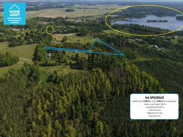 Działka 13 280 m² z MPZP (salinko, las, jezioro) działka Salinko, Złota