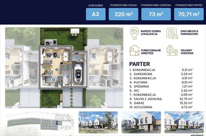 Do sprzedania nowoczesny dom szeregowy 125 m² z garażem i dużym ogrodem dom Rzeszów, Budziwojska