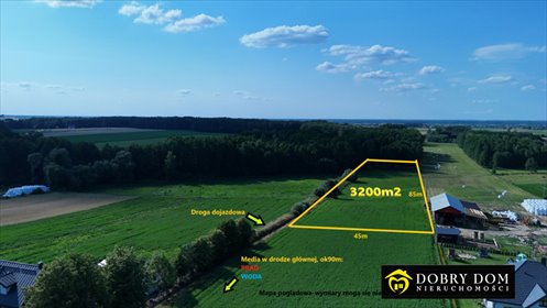 Polecam działkę siedliskową 3200 m² blisko Tykocina działka Saniki