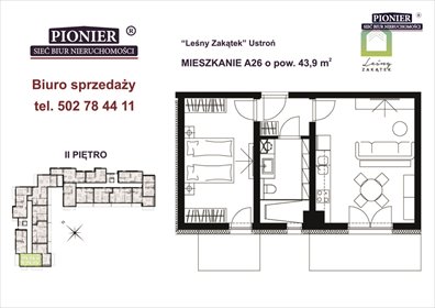 mieszkanie na sprzedaż 44m2 mieszkanie Ustroń, Hermanice